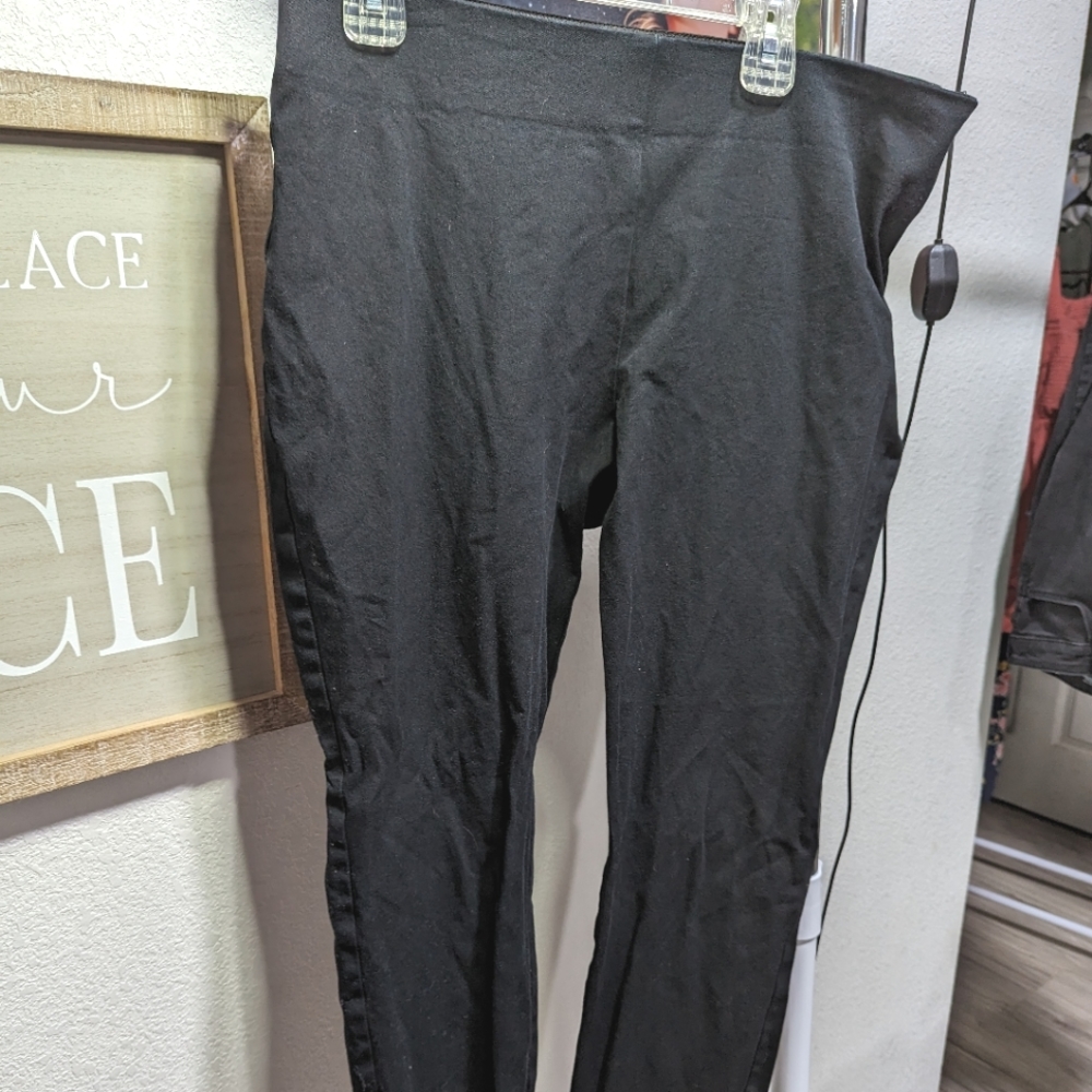 Elastic Waist Black Business Slacks